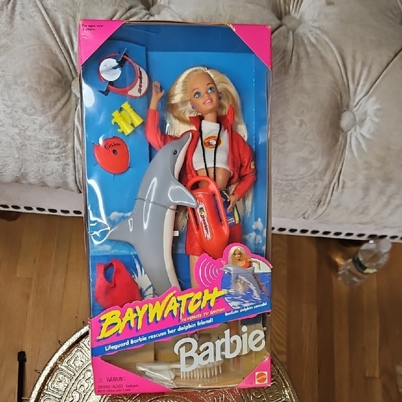 1994 Barbie Baywatch Doll and Dolphin / Makes Sounds